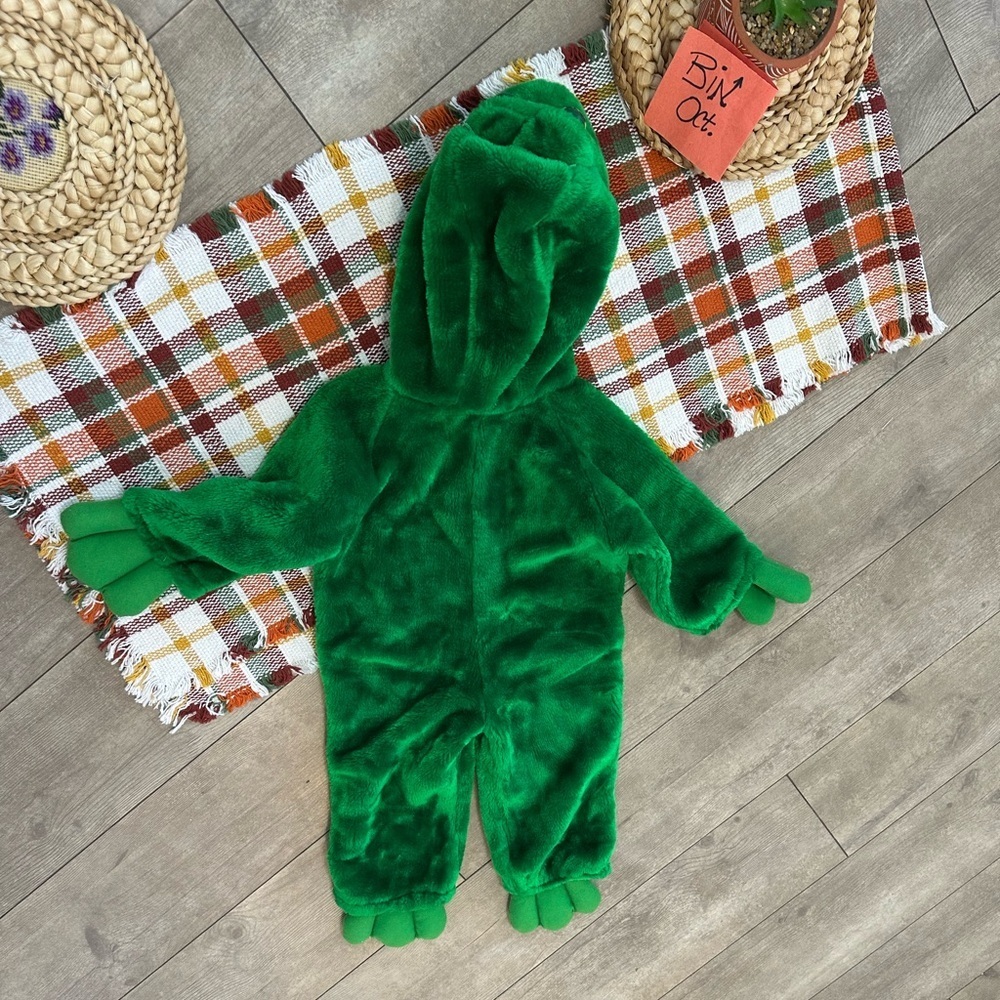 Vintage Frog Toddler Halloween Costume Chrisha Playful Plush Sz 2-4T Head Hood - Picture 11 of 16